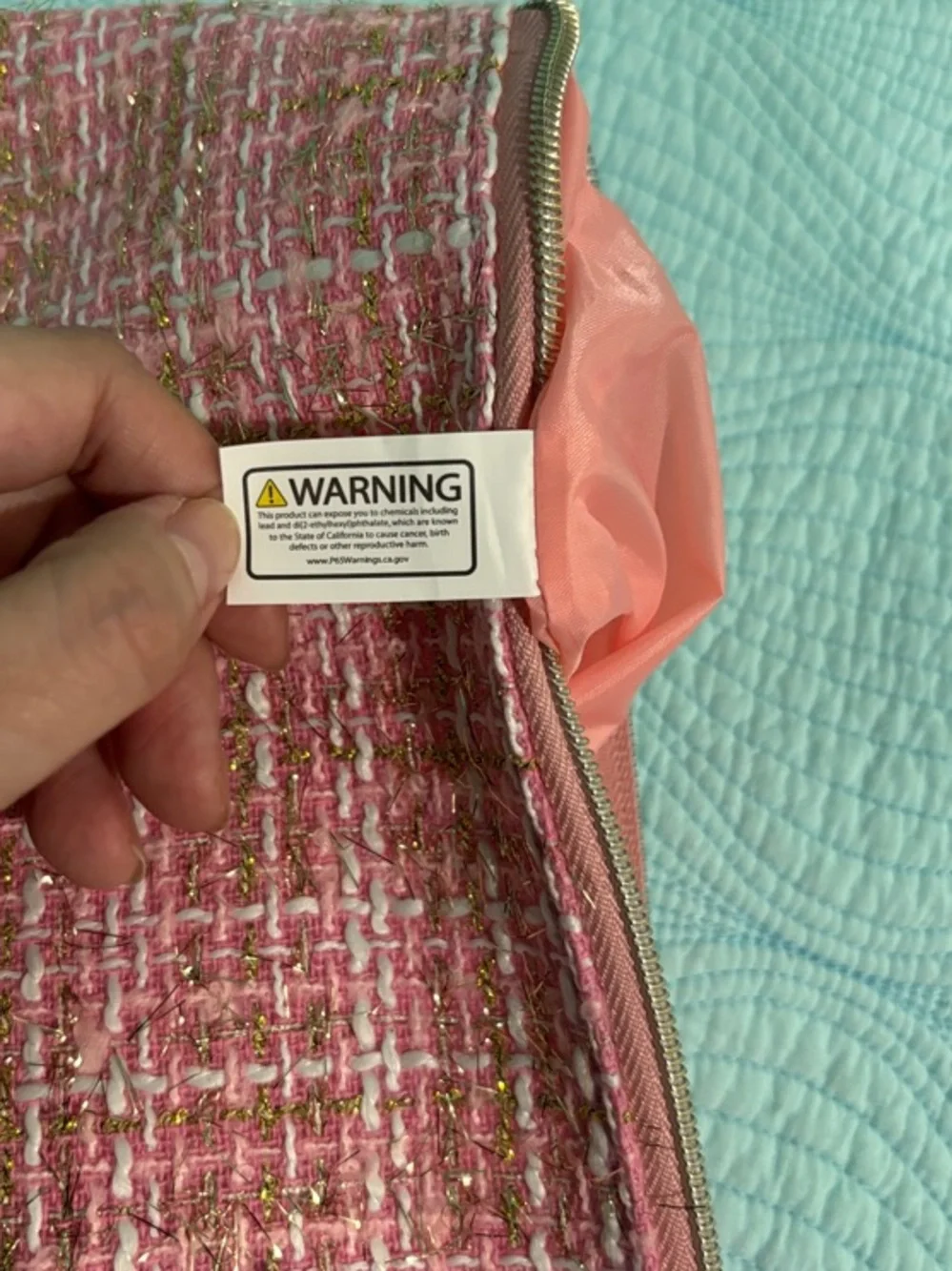 Tweed Makeup Zipper Pouch